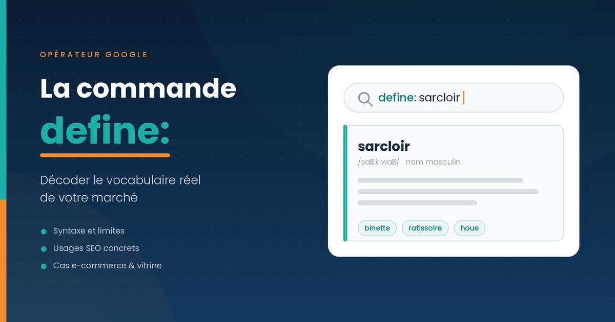 commande define:
